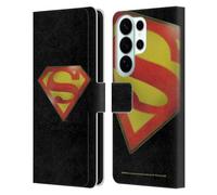 Head Case Designs Officially Licensed Superman DC Comics Logo Vintage Fashion Leather Wallet Case Compatible With Samsung Galaxy S26 Ultra