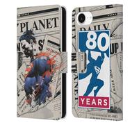 Head Case Designs Officially Licensed Superman DC Comics Newspaper 80th Anniversary Leather Wallet Case Compatible With Apple iPhone 16e