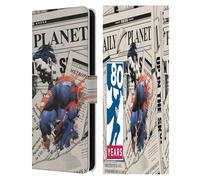 Head Case Designs Officially Licensed Superman DC Comics Newspaper 80th Anniversary Leather Wallet Case Compatible With Samsung Galaxy S25 FE
