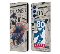 Head Case Designs Officially Licensed Superman DC Comics Newspaper 80th Anniversary Leather Wallet Case Compatible With Samsung Galaxy A16 5G