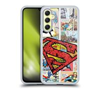 Head Case Designs Officially Licensed Superman DC Comics Oversized Logo Comicbook Art Gel Case [Military Grade Protection] Compatible With Samsung Galaxy A34 5G