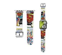 Head Case Designs Officially Licensed Superman DC Comics Oversized Logos And Character Genuine Leather Watch Strap Compatible With Apple Watch 38/40/41mm