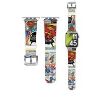 Head Case Designs Officially Licensed Superman DC Comics Oversized Logos And Character Genuine Leather Watch Strap Compatible With Apple Watch 42/44/45/49mm