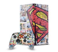 Head Case Designs Officially Licensed Superman DC Comics Oversized Logos And Comic Book Game Console Wrap and Game Controller Skin Bundle Compatible With Xbox Series X