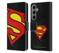 Head Case Designs Officially Licensed Superman DC Comics Oversized Logos Leather Wallet Case Compatible With Samsung Galaxy S25