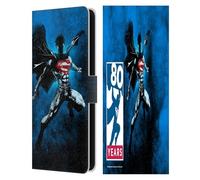 Head Case Designs Officially Licensed Superman DC Comics Splatter 80th Anniversary Leather Wallet Case Compatible With Samsung Galaxy S25 FE