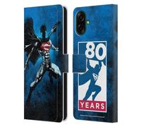 Head Case Designs Officially Licensed Superman DC Comics Splatter 80th Anniversary Leather Wallet Case Compatible With Samsung Galaxy A07