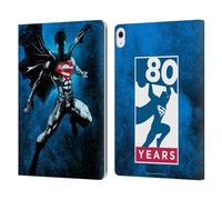 Head Case Designs Officially Licensed Superman DC Comics Splatter 80th Anniversary Leather Wallet Case Compatible With Apple iPad Air 13 2024/2025