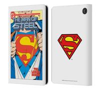 Head Case Designs Officially Licensed Superman DC Comics The Man of Steel 1 Famous Comic Book Covers Leather Wallet Case Compatible With Amazon Fire 7 2022