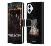 Head Case Designs Officially Licensed Supernatural Sam, Dean, Castiel & Crowley Key Art Leather Wallet Case Compatible With Apple iPhone 16 Plus