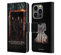 Head Case Designs Officially Licensed Supernatural Sam, Dean, Castiel & Crowley Key Art Leather Wallet Case Compatible With Apple iPhone 14 Pro