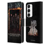 Head Case Designs Officially Licensed Supernatural Sam, Dean, Castiel & Crowley Key Art Leather Wallet Case Compatible With Samsung Galaxy S23 5G