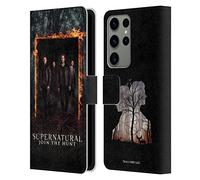 Head Case Designs Officially Licensed Supernatural Sam, Dean, Castiel & Crowley Key Art Leather Wallet Case Compatible With Samsung Galaxy S23 Ultra 5G