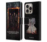 Head Case Designs Officially Licensed Supernatural Sam, Dean, Castiel & Crowley Key Art Leather Wallet Case Compatible With Apple iPhone 16 Pro