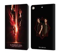 Head Case Designs Officially Licensed Supernatural Sam, Dean & Castiel Key Art Leather Wallet Case Compatible With Apple iPad 9.7 2017 / iPad 9.7 2018