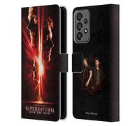 Head Case Designs Officially Licensed Supernatural Sam, Dean & Castiel Key Art Leather Wallet Case Compatible With Samsung Galaxy A73 5G (2022)