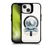 Head Case Designs Officially Licensed Supernatural Saving People Logo Character Art Black Shockproof Bumper Case [Military Grade] Compatible with Apple iPhone 14 and Compatible with MagSafe