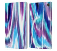 Head Case Designs Officially Licensed Suzan Lind Blue Teal Purple Tie Dye Leather Wallet Case Compatible With Amazon Fire Max 11 2023