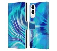 Head Case Designs Officially Licensed Suzan Lind Blues Tie Dye Leather Wallet Case Compatible With Samsung Galaxy S25 Edge