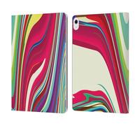 Head Case Designs Officially Licensed Suzan Lind Bright Color Marble Swirls Leather Wallet Case Compatible With Apple iPad Air 13 2024/2025
