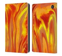 Head Case Designs Officially Licensed Suzan Lind Flame Tie Dye Leather Wallet Case Compatible With Amazon Fire 7 2022
