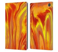 Head Case Designs Officially Licensed Suzan Lind Flame Tie Dye Leather Wallet Case Compatible With Amazon Fire Max 11 2023