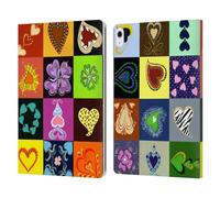 Head Case Designs Officially Licensed Suzan Lind Heart Quilt Colours & Patterns Leather Wallet Case Compatible With Apple iPad Air 13 2024/2025