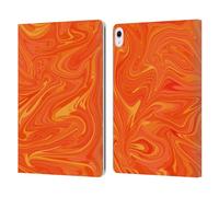 Head Case Designs Officially Licensed Suzan Lind Honey Orange Marble 2 Leather Wallet Case Compatible With Apple iPad Air 13 2024/2025