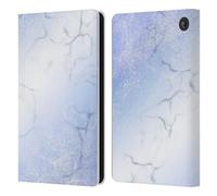 Head Case Designs Officially Licensed Suzan Lind Pale Blue Pastel Marble Leather Wallet Case Compatible With Amazon Fire 7 2022