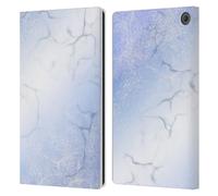 Head Case Designs Officially Licensed Suzan Lind Pale Blue Pastel Marble Leather Wallet Case Compatible With Amazon Fire Max 11 2023