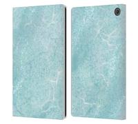 Head Case Designs Officially Licensed Suzan Lind Pale Teal Pastel Marble Leather Wallet Case Compatible With Amazon Fire Max 11 2023