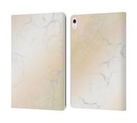 Head Case Designs Officially Licensed Suzan Lind Pale Yellow Pastel Marble Leather Wallet Case Compatible With Apple iPad Air 13 2024/2025