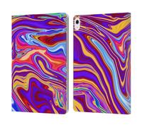 Head Case Designs Officially Licensed Suzan Lind Purple Yellow Red Marble Leather Wallet Case Compatible With Apple iPad Air 13 2024/2025