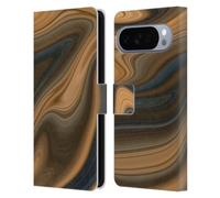 Head Case Designs Officially Licensed Suzan Lind Tan And Blue Marble Swirls Leather Wallet Case Compatible With Google Pixel 10 Pro XL