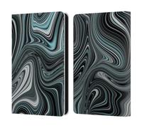 Head Case Designs Officially Licensed Suzan Lind Teal And Black Marble Swirls Leather Wallet Case Compatible With Amazon Kindle 11th Gen 6in 2022