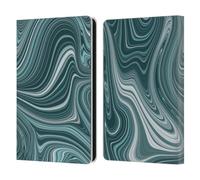 Head Case Designs Officially Licensed Suzan Lind Teal Marble Swirls Leather Wallet Case Compatible With Amazon Kindle Paperwhite 6