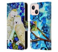 Head Case Designs Officially Licensed Sylvie Demers Owls Birds 3 Leather Wallet Case Compatible With Apple iPhone 13 Mini
