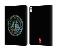 Head Case Designs Officially Licensed The Batman Gotham City Badge Neo-Noir Graphics Leather Wallet Case Compatible With Apple iPad Air 13 2024/2025