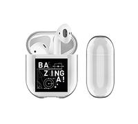 Head Case Designs Officially Licensed The Big Bang Theory Physics Bazinga Clear Hard Crystal Cover Compatible With Apple AirPods 1 1st Gen / 2 2nd Gen Charging Case