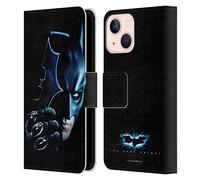 Head Case Designs Officially Licensed The Dark Knight Batman Batarang Key Art Leather Wallet Case Compatible With Apple iPhone 13 Mini