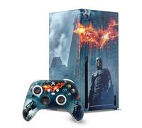 Head Case Designs Officially Licensed The Dark Knight Batman Poster Key Art Game Console Wrap and Game Controller Skin Bundle Compatible With Xbox Series X