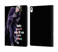 Head Case Designs Officially Licensed The Dark Knight Joker Put A Smile Graphics Leather Wallet Case Compatible With Apple iPad Air 13 2024/2025