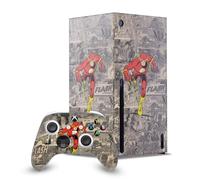 Head Case Designs Officially Licensed The Flash DC Comics Character Collage Comic Book Art Game Console Wrap and Game Controller Skin Bundle Compatible With Xbox Series X