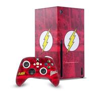 Head Case Designs Officially Licensed The Flash DC Comics Logo Comic Book Art Game Console Wrap and Game Controller Skin Bundle Compatible With Xbox Series X