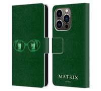 Head Case Designs Officially Licensed The Matrix Glass Key Art Leather Wallet Case Compatible With Apple iPhone 14 Pro