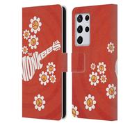 Head Case Designs Officially Licensed The Monkees Pattern In Red Graphics Leather Wallet Case Compatible With Samsung Galaxy S21 Ultra 5G