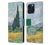 Head Case Designs Officially Licensed The National Gallery A Wheatfield With Cypresses Art Leather Wallet Case Compatible With Apple iPhone 16 Pro Max