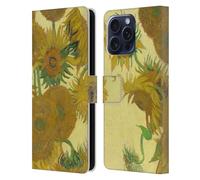 Head Case Designs Officially Licensed The National Gallery Sunflowers Art Leather Wallet Case Compatible With Apple iPhone 16 Pro Max