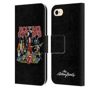 Head Case Designs Officially Licensed The Rolling Stones 78 Us Tour Vintage Key Art Leather Wallet Case Compatible With Apple iPhone 7/8 / SE 2020 & 2022