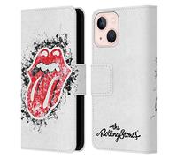 Head Case Designs Officially Licensed The Rolling Stones Distressed Look Tongue Licks Collection Leather Wallet Case Compatible With Apple iPhone 13 Mini